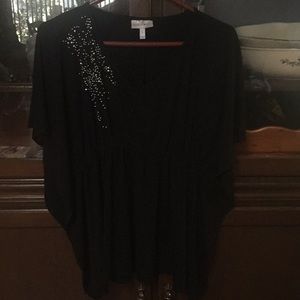 Dressy Black Top with silver studs